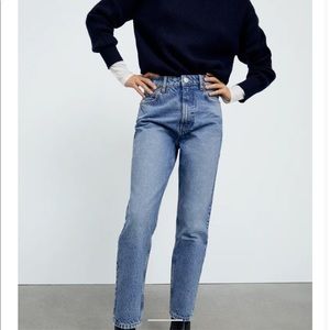 Zara Mom Fit Jeans High Rise Ankle Length